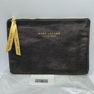 Marc Jacobs Fragrances Black Canvas Pouch – Brand New 10"x7" Makeup Cosmetic Bag